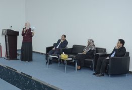 Engineering faculty staff meeting with students